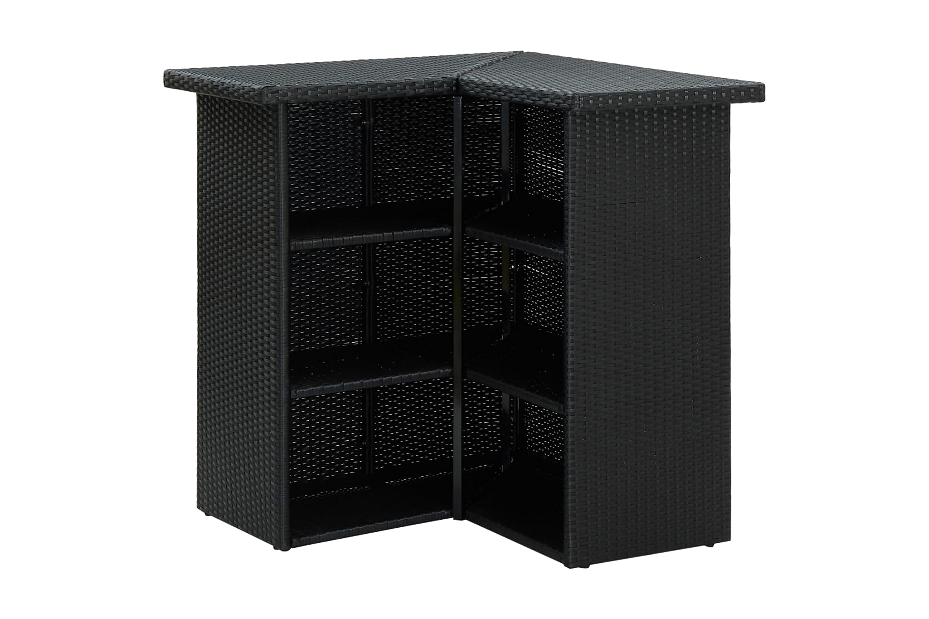 Hörnbar svart 100x50x105 cm konstrotting – Svart