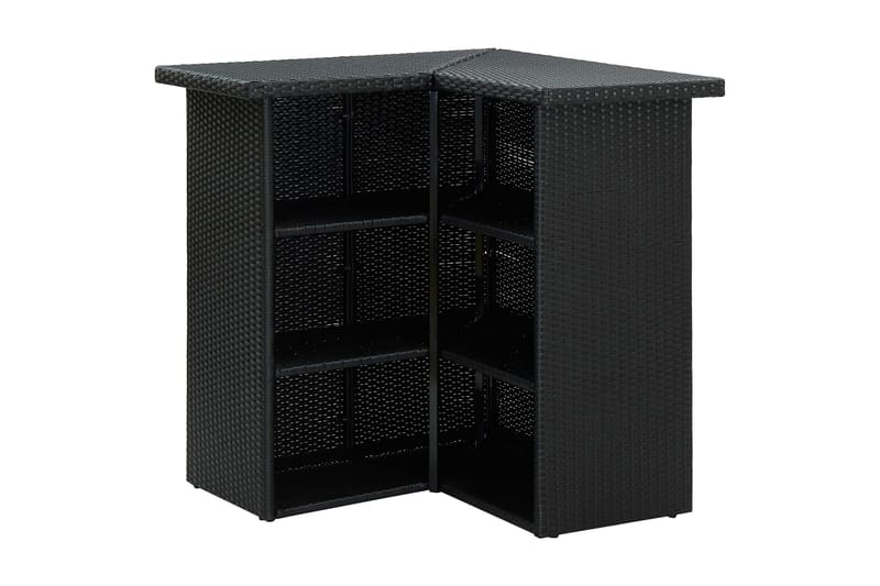 Hörnbar svart 100x50x105 cm konstrotting - Svart - Barbord utomhus