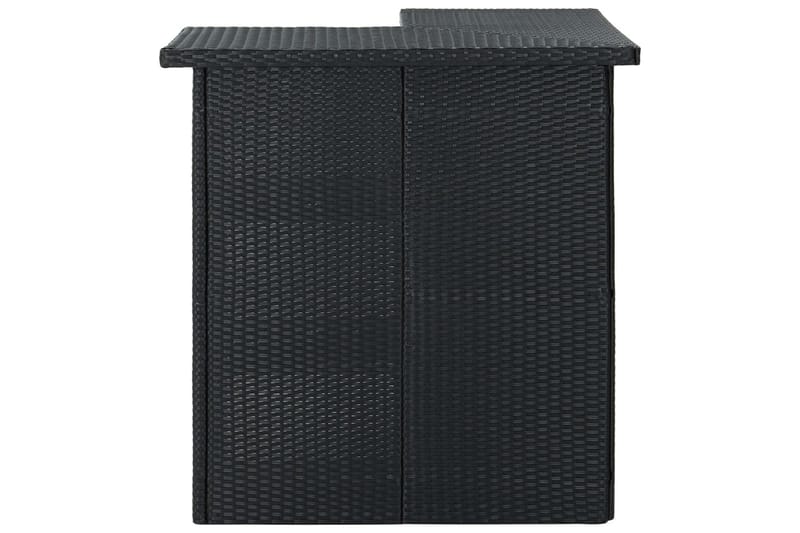 Hörnbar svart 100x50x105 cm konstrotting - Svart - Utemöbler - Trädgårdsbord & Utebord - Barbord utomhus