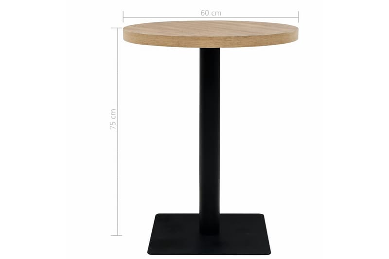 Bistrobord MDF och stål rund 60x75 cm ekfärgad - Beige - Cafebord