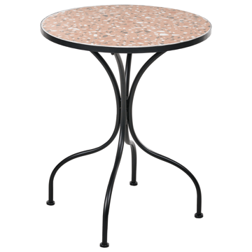 Bistrobord utomhus Adrano 60 cm Terrazzoeffekt Järn - Svart/Orange - Utemöbler - Trädgårdsbord & Utebord - Cafebord