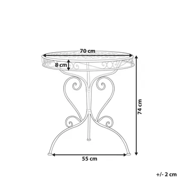 Bistrobord utomhus Albinia 70 cm Järn - Röd - Utemöbler - Trädgårdsbord & Utebord - Cafebord