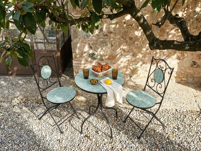 Bistrobord utomhus Anapo 60 cm Järn - Svart/Grön - Utemöbler - Trädgårdsbord & Utebord - Cafebord