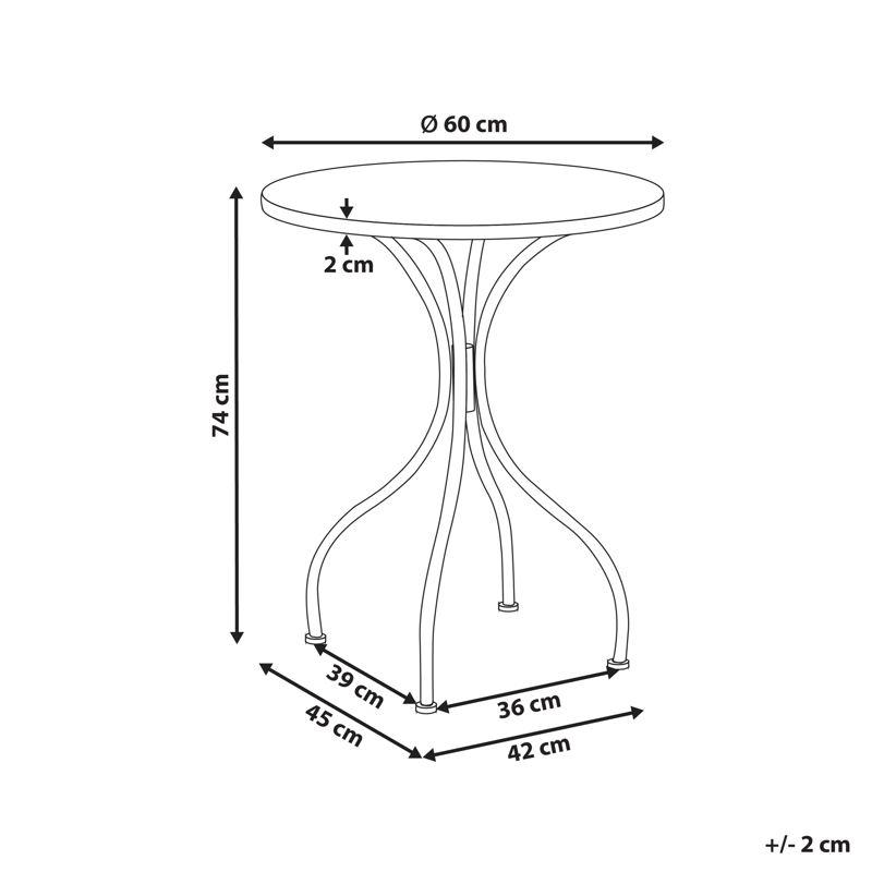 Bistrobord utomhus Anapo 60 cm Järn - Svart/Grön - Utemöbler - Trädgårdsbord & Utebord - Cafebord