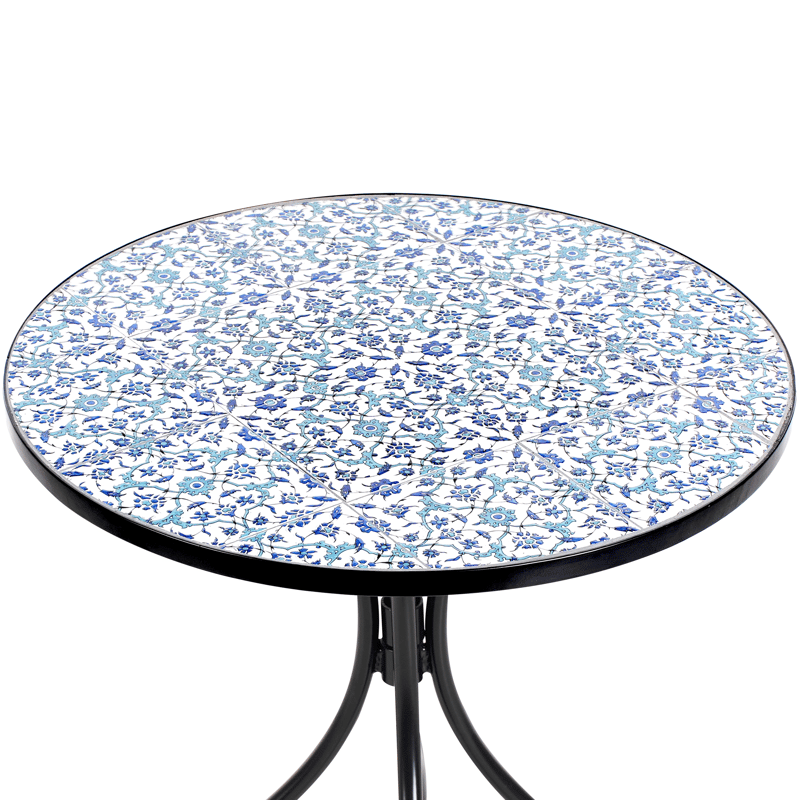 Bistrobord utomhus Chapeco 60 cm Järn - Svart/Blå/Vit - Utemöbler - Trädgårdsbord & Utebord - Cafebord