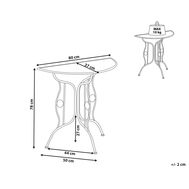 Bistrobord utomhus Coggia 80 cm Järn - Beige - Utemöbler - Trädgårdsbord & Utebord - Cafebord