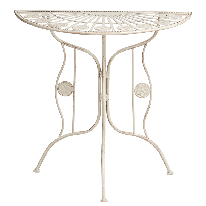 Bistrobord utomhus Coggia 80 cm Järn - Beige - Utemöbler - Trädgårdsbord & Utebord - Cafebord