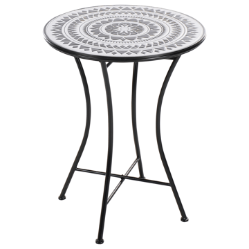 Bistrobord utomhus Comiso 60 cm Järn - Svart/Vit - Utemöbler - Trädgårdsbord & Utebord - Cafebord