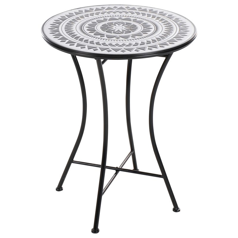 Bistrobord utomhus Comiso 60 cm Järn - Svart/Vit - Utemöbler - Trädgårdsbord & Utebord - Cafebord