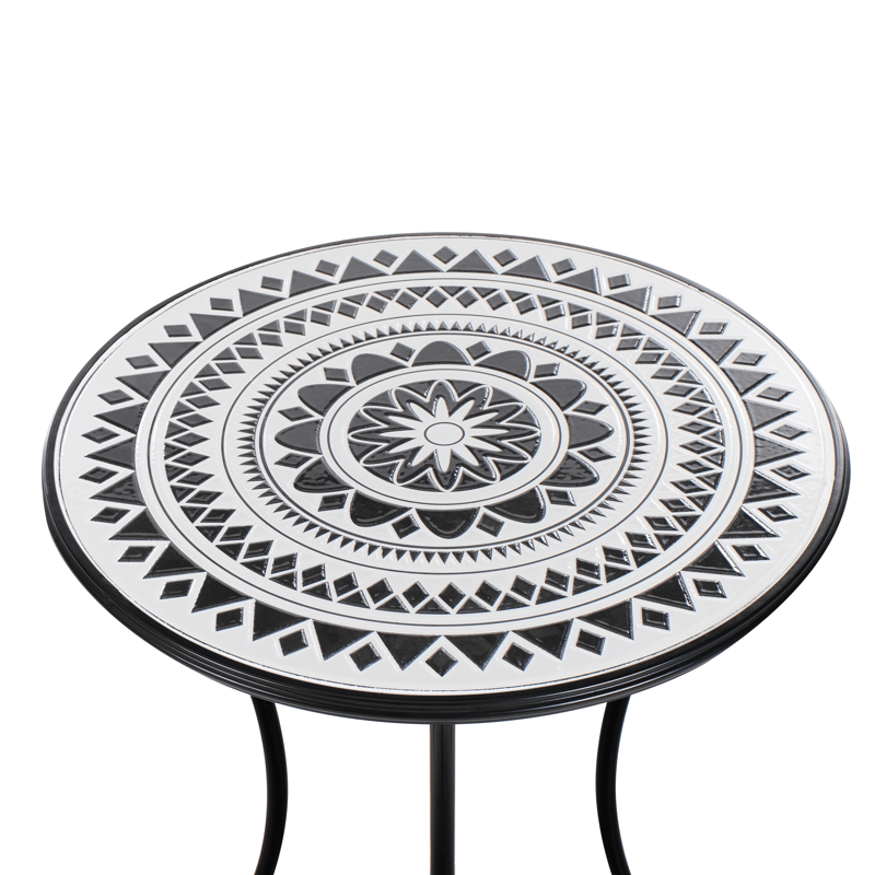 Bistrobord utomhus Comiso 60 cm Järn - Svart/Vit - Utemöbler - Trädgårdsbord & Utebord - Cafebord
