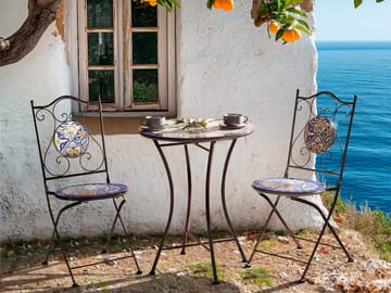 Bistrobord utomhus Coriano 60 cm Järn - Svart/Blå - Utemöbler - Trädgårdsbord & Utebord - Cafebord