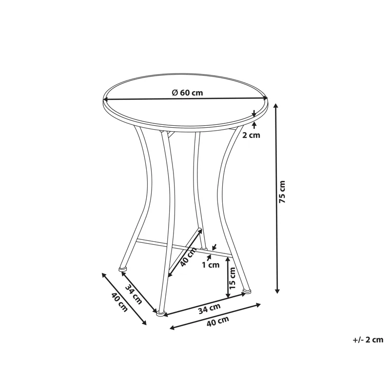 Bistrobord utomhus Coriano 60 cm Järn - Svart/Blå - Utemöbler - Trädgårdsbord & Utebord - Cafebord