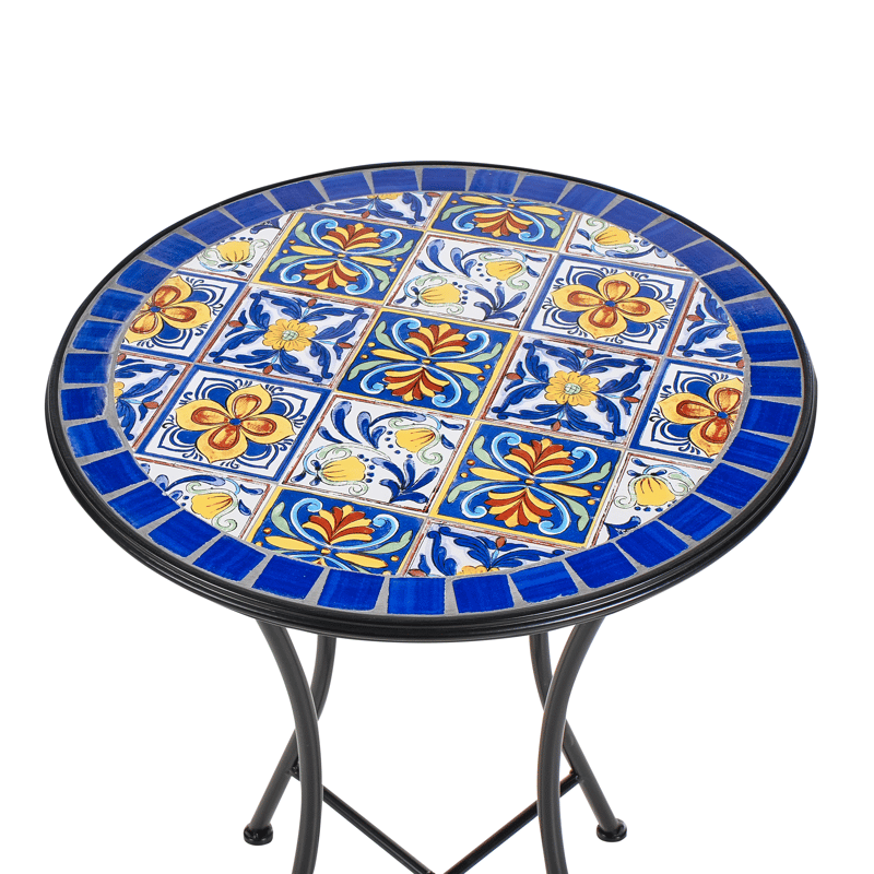 Bistrobord utomhus Coriano 60 cm Järn - Svart/Blå - Utemöbler - Trädgårdsbord & Utebord - Cafebord