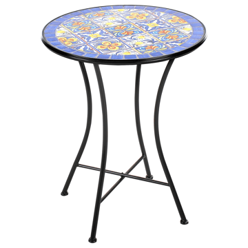 Bistrobord utomhus Coriano 60 cm Järn - Svart/Blå - Utemöbler - Trädgårdsbord & Utebord - Cafebord