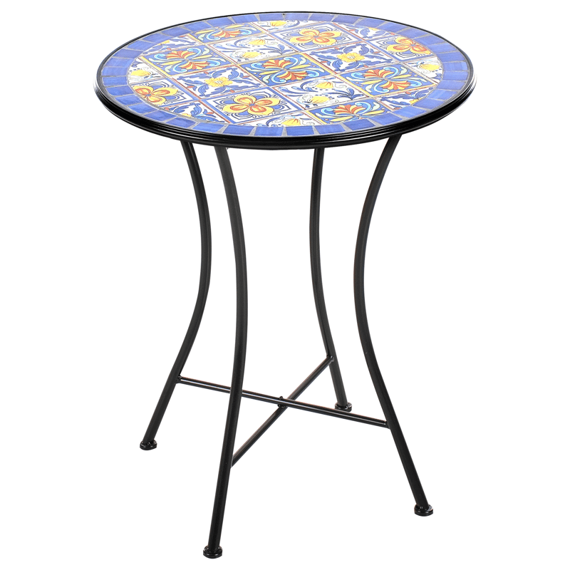 Bistrobord utomhus Coriano 60 cm Järn - Svart/Blå - Utemöbler - Trädgårdsbord & Utebord - Cafebord