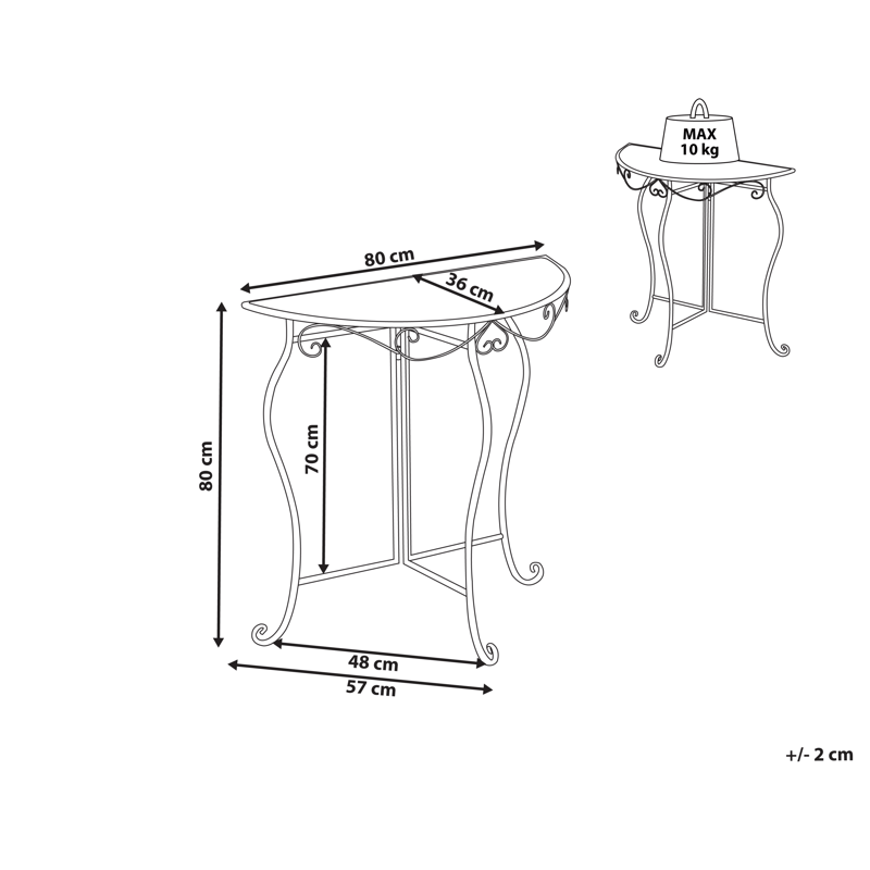 Bistrobord utomhus Folelli 80 cm Järn - Beige - Utemöbler - Trädgårdsbord & Utebord - Cafebord
