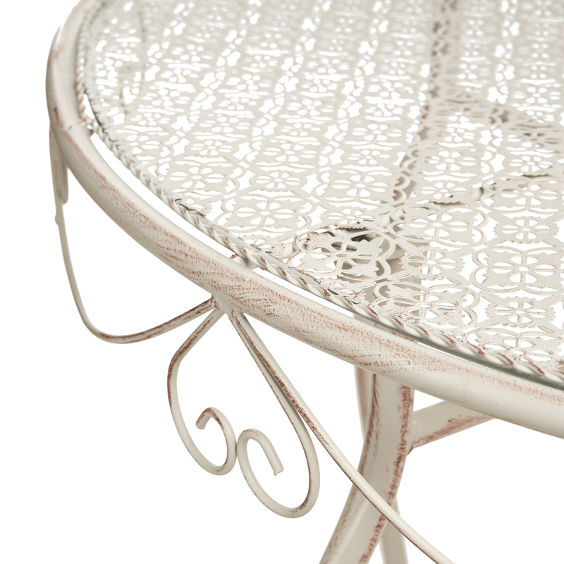 Bistrobord utomhus Folelli 80 cm Järn - Beige - Utemöbler - Trädgårdsbord & Utebord - Cafebord