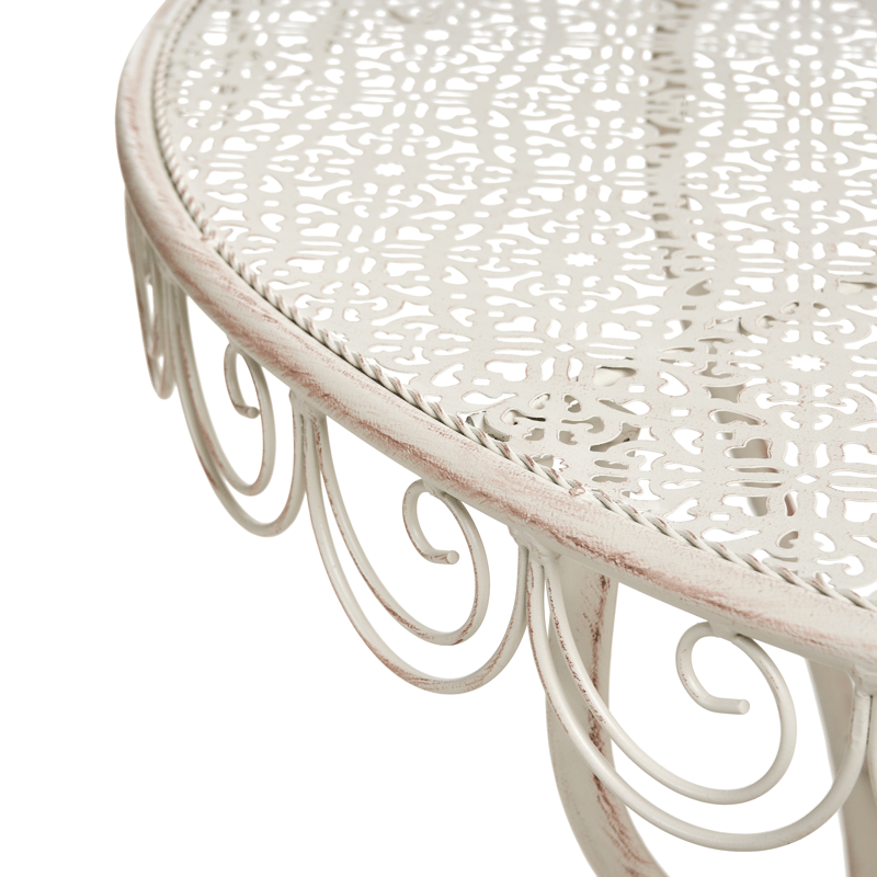 Bistrobord utomhus Juina 80 cm Järn - Beige - Utemöbler - Trädgårdsbord & Utebord - Cafebord