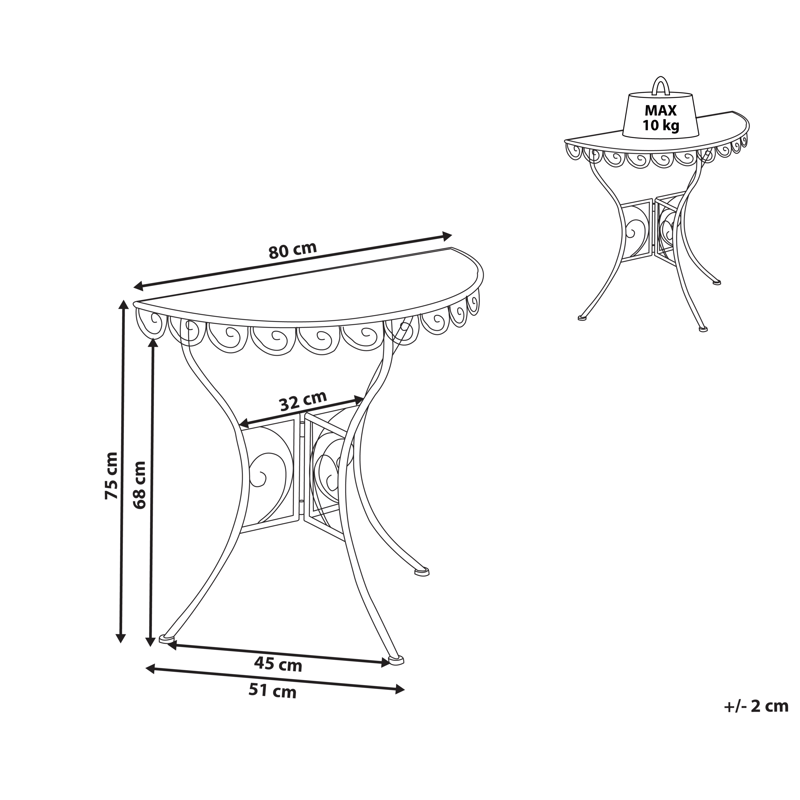 Bistrobord utomhus Juina 80 cm Järn - Beige - Utemöbler - Trädgårdsbord & Utebord - Cafebord