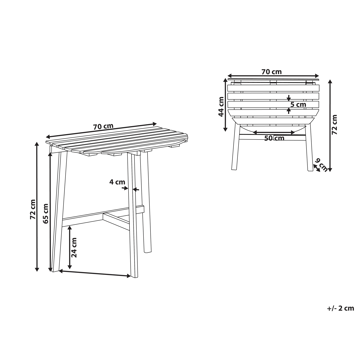 Bistrobord utomhus Osigo 4470 cm Akaciaträ - Brun - Utemöbler - Trädgårdsbord & Utebord - Cafebord