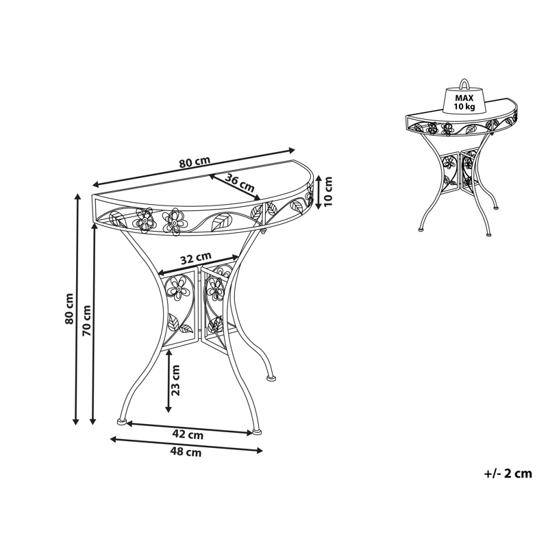 Bistrobord utomhus Yaviza 80 cm Järn - Beige - Utemöbler - Trädgårdsbord & Utebord - Cafebord