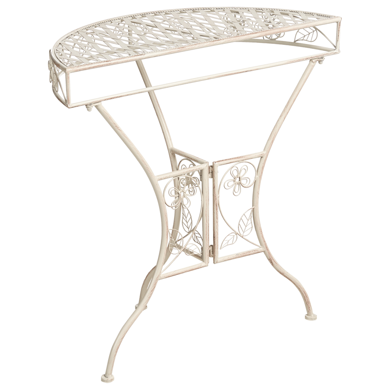 Bistrobord utomhus Yaviza 80 cm Järn - Beige - Utemöbler - Trädgårdsbord & Utebord - Cafebord