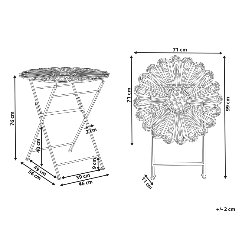 Bistrobord utomhus Pavia 71 cm Järn - Blå - Utemöbler - Trädgårdsbord & Utebord - Cafebord