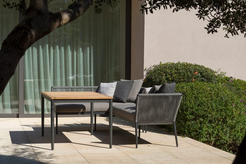 Bord för utomhusbruk TOPAZ 144 cm - trä/grå - Utemöbler - Trädgårdsbord & Utebord - Matbord ute