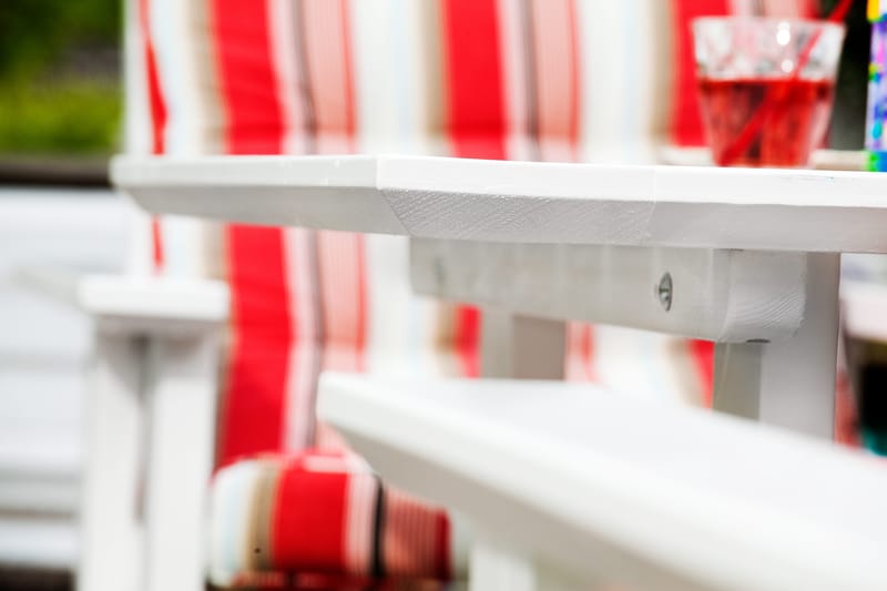 Bord Hillerstorp Herrgård 90 x 165 cm - Vit - Utemöbler - Trädgårdsbord & Utebord - Matbord ute