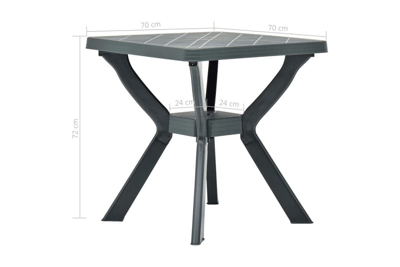 Cafébord antracit 70x70x72 cm plast - Grå - Cafebord