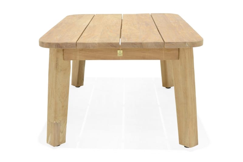 Barbados Utebord Loungebord Soffbord Utomhus 110 cm Teak Trä - Ljusbrun - Utemöbler - Trädgårdsbord & Utebord - Cafebord