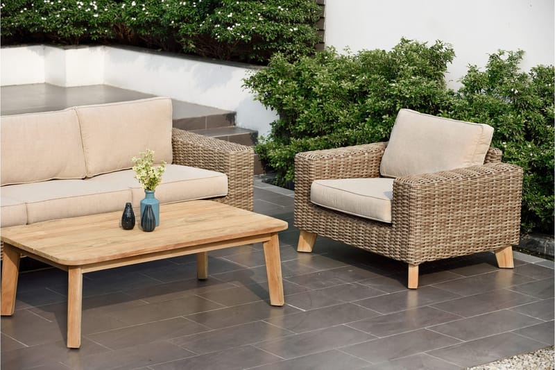 Barbados Utebord Loungebord Soffbord Utomhus 80 cm Teak Trä - Ljusbrun - Utemöbler - Trädgårdsbord & Utebord - Cafebord