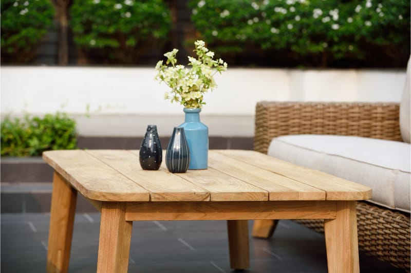 Barbados Utebord Loungebord Utomhus 100 cm Teak Trä - Ljusbrun - Utemöbler - Trädgårdsbord & Utebord - Cafebord