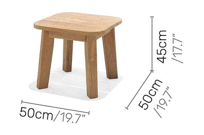 Barbados Utebord Loungebord Utomhus 50 cm Teak Trä - Ljusbrun - Utemöbler - Trädgårdsbord & Utebord - Cafebord