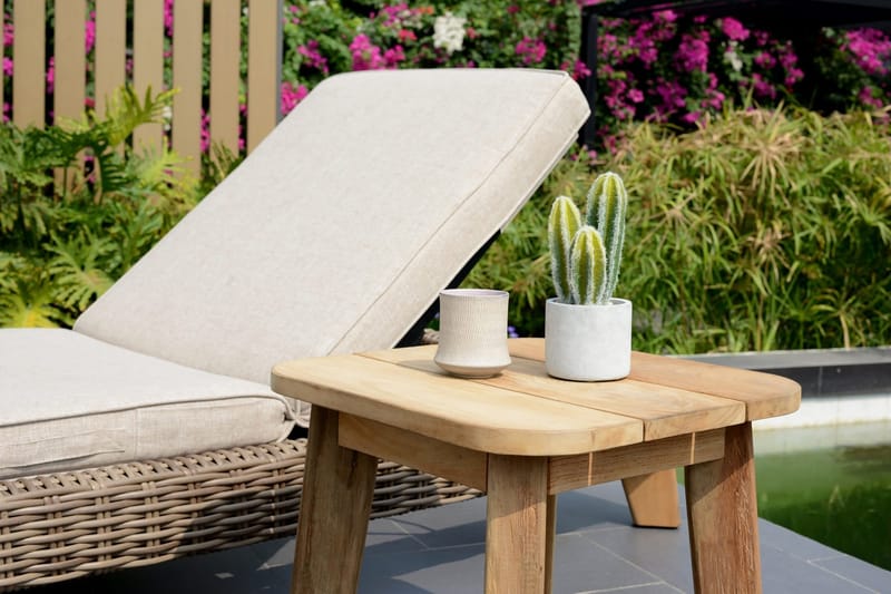 Barbados Utebord Loungebord Utomhus 50 cm Teak Trä - Ljusbrun - Utemöbler - Trädgårdsbord & Utebord - Cafebord