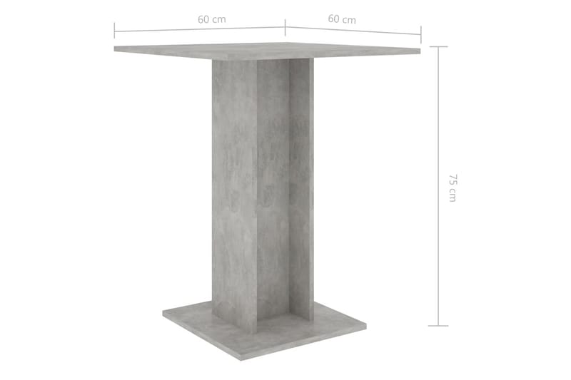 Bistrobord betonggrå 60x60x75 cm spånskiva - Grå - Utemöbler - Trädgårdsbord & Utebord - Cafebord