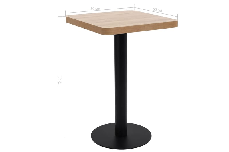 Bistrobord ljusbrun 50x50 cm MDF - Brun - Utemöbler - Trädgårdsbord & Utebord - Cafebord