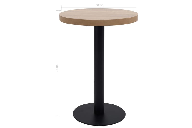 Bistrobord ljusbrun 60 cm MDF - Brun - Cafebord