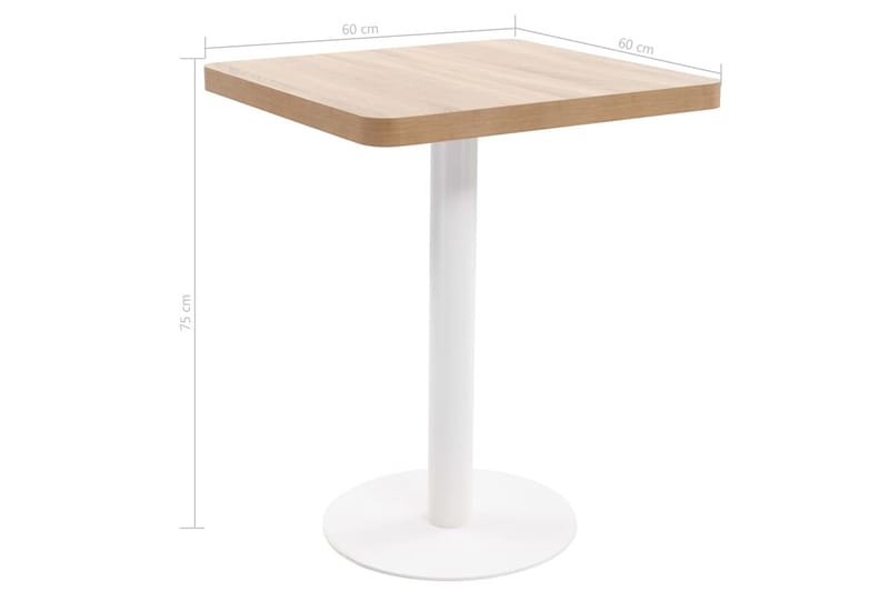 Bistrobord ljusbrun 60X60 cm MDF - Brun - Utemöbler - Trädgårdsbord & Utebord - Cafebord