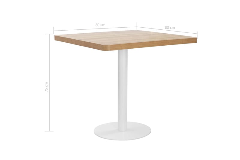 Bistrobord ljusbrun 80X80 cm MDF - Brun - Utemöbler - Trädgårdsbord & Utebord - Cafebord