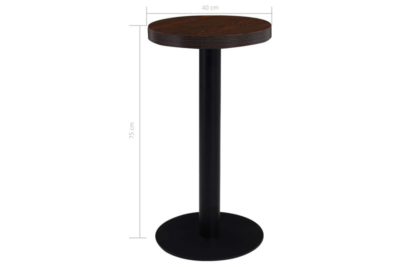 Bistrobord mörkbrun 40 cm MDF - Brun - Cafebord