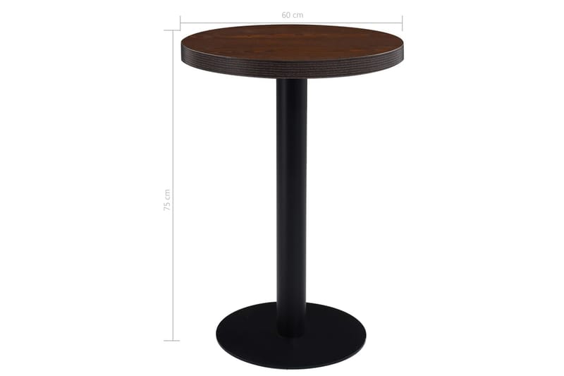 Bistrobord mörkbrun 60 cm MDF - Brun - Cafebord