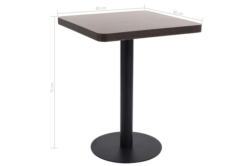 Bistrobord mörkbrun 60X60 cm MDF - Brun - Utemöbler - Trädgårdsbord & Utebord - Cafebord
