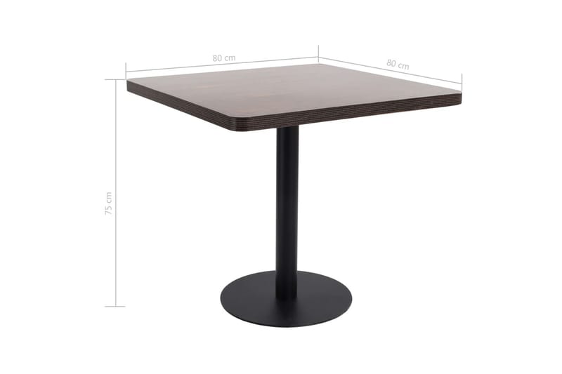 Bistrobord mörkbrun 80X80 cm MDF - Brun - Utemöbler - Trädgårdsbord & Utebord - Cafebord