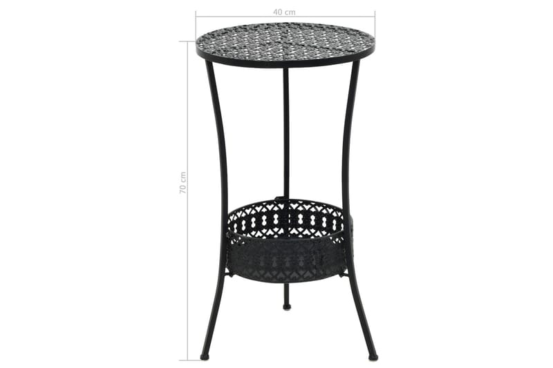 Bistrobord svart 40x70 cm metall - Svart - Cafebord
