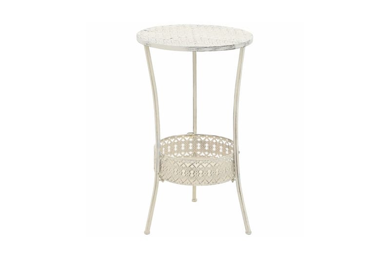 Bistrobord vintage stil rund metall 40x70 cm vit - Vit - Utemöbler - Trädgårdsbord & Utebord - Cafebord
