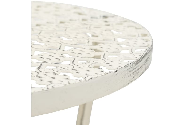 Bistrobord vintage stil rund metall 40x70 cm vit - Vit - Utemöbler - Trädgårdsbord & Utebord - Cafebord