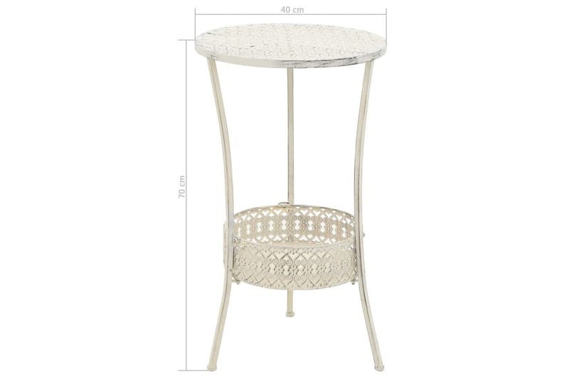 Bistrobord vintage stil rund metall 40x70 cm vit - Vit - Utemöbler - Trädgårdsbord & Utebord - Cafebord
