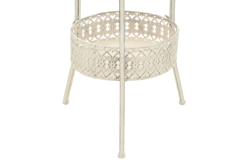 Bistrobord vintage stil rund metall 40x70 cm vit - Vit - Utemöbler - Trädgårdsbord & Utebord - Cafebord