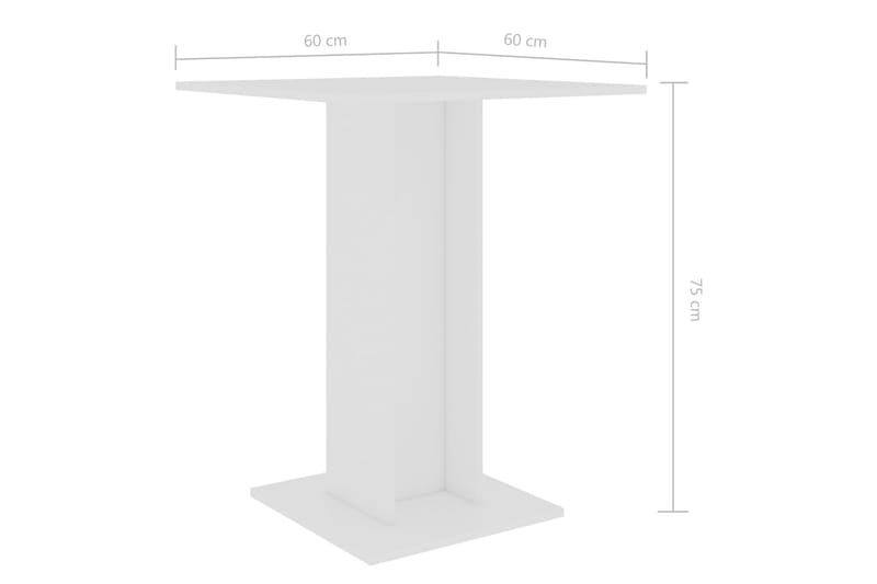 Bistrobord vit 60x60x75 cm spånskiva - Vit - Utemöbler - Trädgårdsbord & Utebord - Cafebord